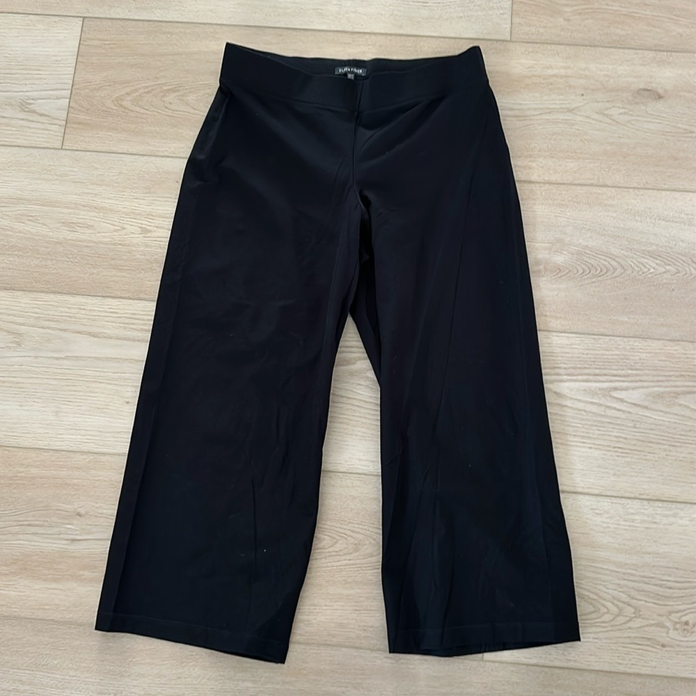 Eileen Fisher crepe wide leg crop pants